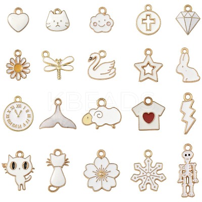 40Pcs 20 Styles Alloy Enamel Pendants ENAM-FS0003-32-1