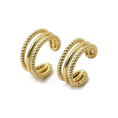 Brass Triple C-Shaped Cuff Earrings EJEW-L261-018G-1