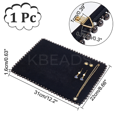 Rectangle Velvet Earrings Hanging Display Stands EDIS-WH0022-12B-1