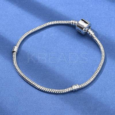 Brass Snake Chain Link Bracelets for Men Women BJEW-G736-06P-1