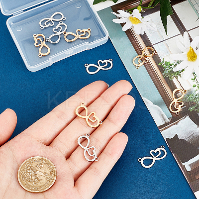 12Pcs 2 Color 201 Stainless Steel Pendants STAS-UN0032-45-1