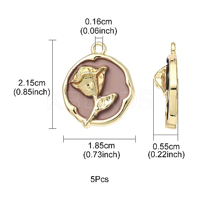 5Pcs Rack Plating Alloy Enamel Pendants ENAM-YW0002-45-1