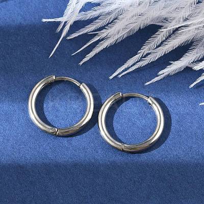 Tarnish Resistant 202 Stainless Steel Huggie Hoop Earrings LS-EJEW-F111A-17mm-P-1