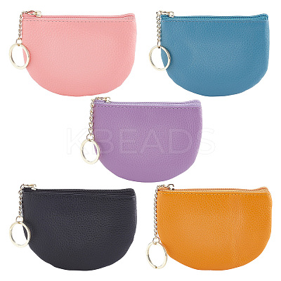 5Pcs 5 Colors Imitation Leather Coin Purse for Women ABAG-CP0001-03-1