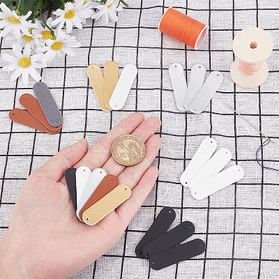 100Pcs 5 Colors Imitation Leather Sew on Patches DIY-GF0005-17-1