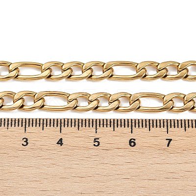 Fashionable 304 Stainless Steel Figaro Chain Necklaces for Men STAS-A028-N017G-1