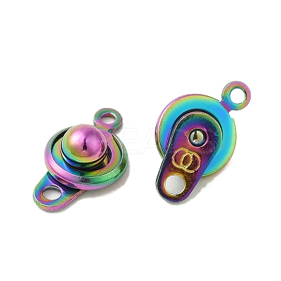 201 Stainless Steel Snap Clasps STAS-K148-11RC-1