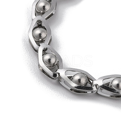 Non-Tarnish 304 Stainless Steel Hollow Horse Eye Link Chain Bracelets for Women Men BJEW-Q343-11P-1