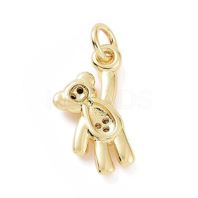 Brass Micro Pave Cubic Zirconia Charms KK-C012-15G-1