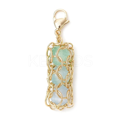 Round Natural Selenite Pendant Decoration HJEW-TA00356-1