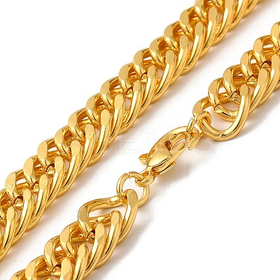 Iron Cuban Link Chain Necklaces for Women Men NJEW-A028-01C-G-1