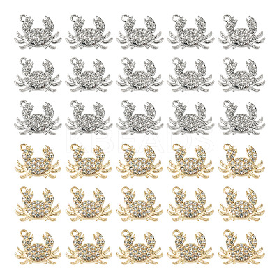 40Pcs 2 Colors Alloy Rhinestone Pendants FIND-TA0010-67-1