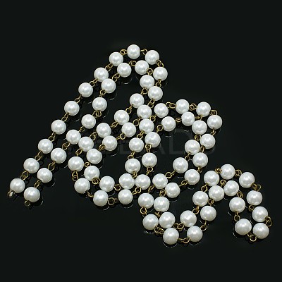 Handmade Glass Pearl Beads Chains AJEW-PH00489-01-1