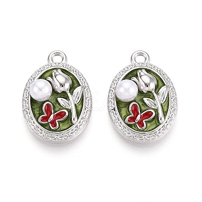 Rack Plating Alloy Enamel Pendants ENAM-N065-11P-1