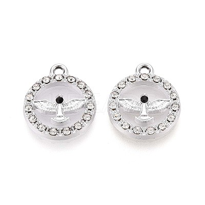 Rack Plating Alloy Rhinestone Pendants PALLOY-T091-22A-G-1-1