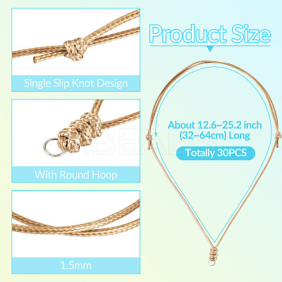 30Pcs Eco-Friendly Korean Waxed Polyester Braided Adjustable Necklace Makings NJEW-TAC0023-03-1