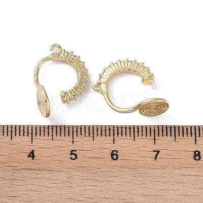 Brass with Cubic Zirconia Cuff Earring Findings LS-KK-B087-14G-1