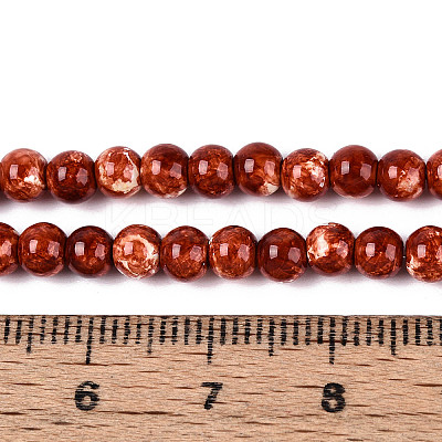 Baking Paint Glass Beads Strands X-DGLA-N016-4mm-06-1