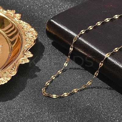 2MM 304 Stainless Steel Dapped Chain Necklaces for Women NJEW-B131-05G-1