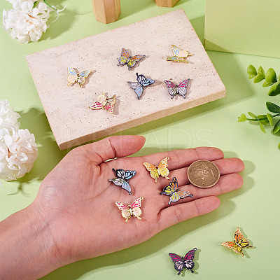 12Pcs 6 Styles Alloy Enamel Pendants FIND-TA0008-21-1