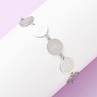Religion 304 Stainless Steel Link Bracelets for Women LS-BJEW-F524-03P-1
