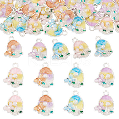 32Pcs 4 Colors Alloy Enamel Pendants FIND-TA0008-76A-1