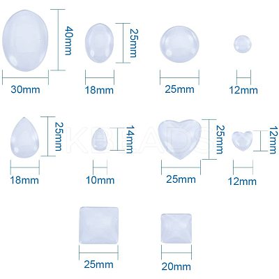 Transparent Glass Cabochons GGLA-PH0004-02-1