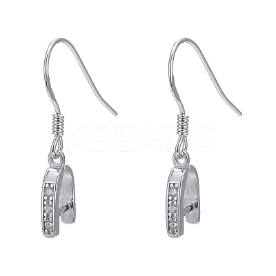 Anti-Tarnish Rhodium Plated 925 Sterling Silver Earring Hooks STER-I009-07P-1