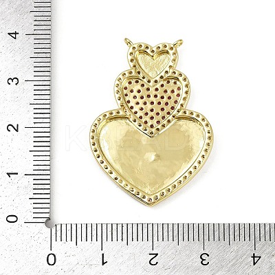 Brass Micro Pave Cubic Zirconia Pendants KK-M322-39G-1
