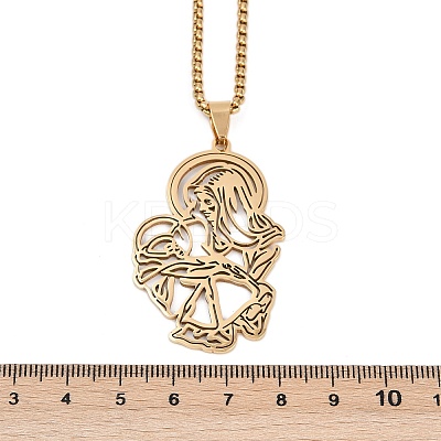 201 Stainless Steel Pendant Necklaces NJEW-K283-09G-1