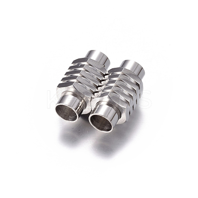 Tarnish Resistant 304 Stainless Steel Magnetic Clasps X-STAS-H055-2-1