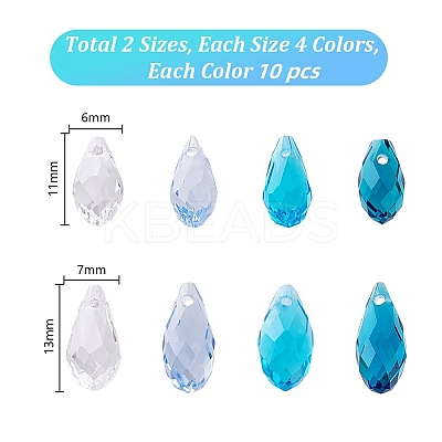 80Pcs 8 Styles Transparent Glass Beads EGLA-GA0001-30-1
