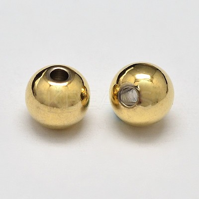 Rack Plating Brass Round Spacer Beads KK-I601-4mm-G-RS-1