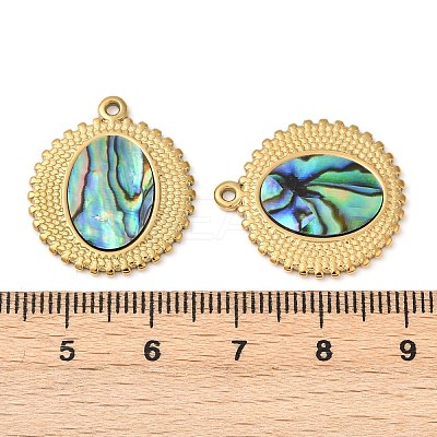 304 Stainless Steel Natural Paua Shell Pendants STAS-L288-08G-01-1