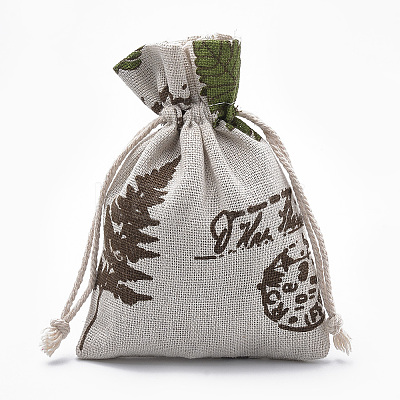 Polycotton(Polyester Cotton) Packing Pouches Drawstring Bags ABAG-T006-A14-1