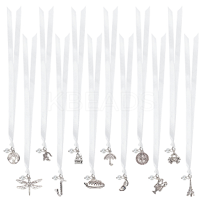 12Pcs 12 Style Wedding Cake Charms for Bridesmaids BJEW-AB00015-1