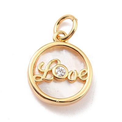 Eco-Friendly Brass Micro Pave Cubic Zirconia Pendants KK-K268-07G-1