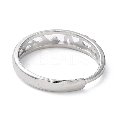 Non-Tarnish 304 Stainless Steel Hollow Heart Beat Adjustable Rings RJEW-D006-14P-1