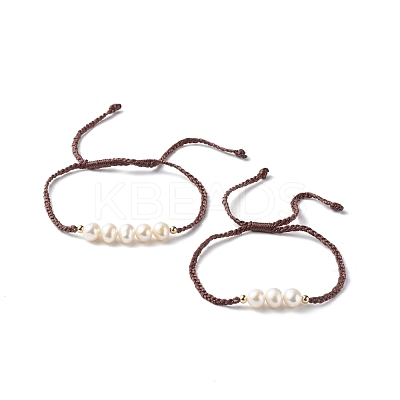 Mother's Day Adjustable Nylon Thread Cord Bracelets Sets for Mom & Daughter BJEW-JB06528-02-1