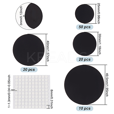 100Pcs 4 Style Acrylic Flat Round Action Figure Display Bases KY-FG0001-07-1