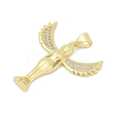 Brass Micro Pave Cubic Zirconia Pendants KK-D317-093G-01-1