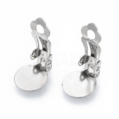 Non-Tarnish 304 Stainless Steel Clip-on Earring Findings X-STAS-N092-168P-1