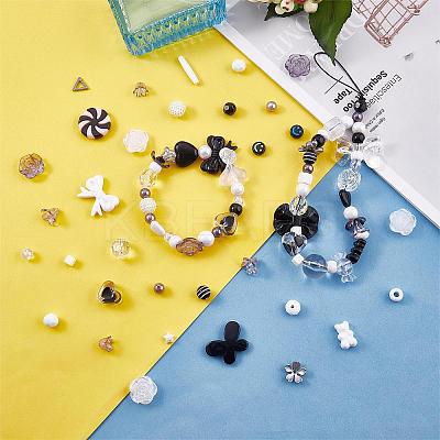 150 Pieces Random Rose Acrylic Beads Bear Pastel Spacer Beads Butterfly Loose Beads for Jewelry Keychain Phone Lanyard Making JX543D-1