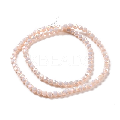 Faceted(32 Facets) Round Full Rainbow Plated Imitation Jade Electroplate Glass Beads Strands LS-EGLA-J130-FR09-1