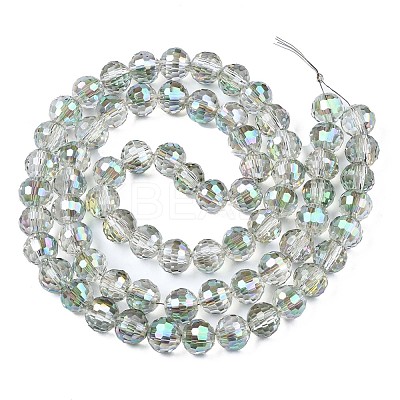 Electroplate Transparent Glass Beads Strands EGLA-N002-15-B01-1