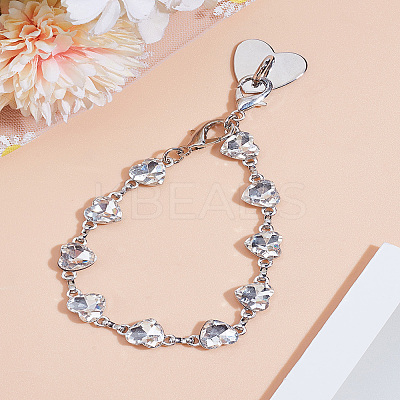 1Pc Zice Alloy Heart Link Chain Mobile Straps HJEW-LP0001-14-1