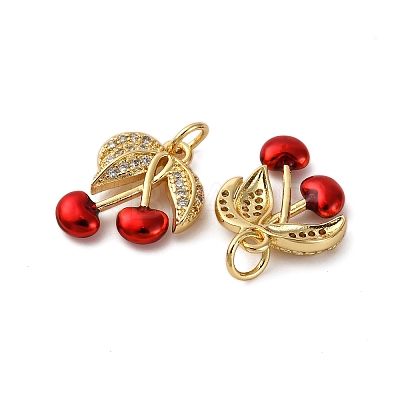 Brass Micro Pave Cubic Zirconia Pendants KK-D390-01G-1