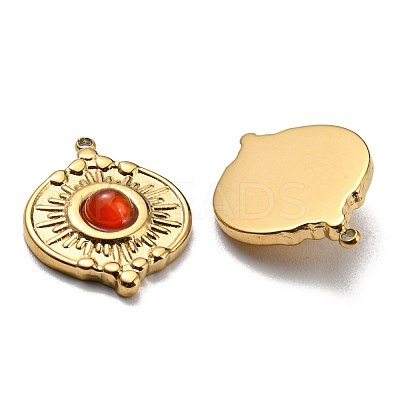 Natural & Synthetic Mixed Stone Flat Round Pendants STAS-K258-36G-1