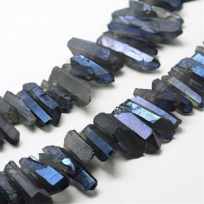Electroplated Natural Quartz Crystal Beads Strands G-A142-03M-1