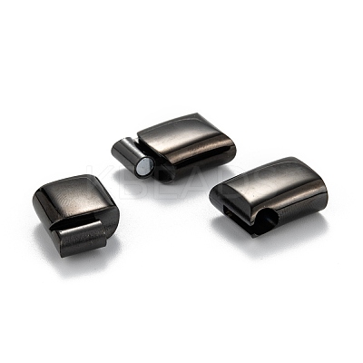 316 Surgical Stainless Steel Magnetic Clasps with Glue-in Ends STAS-F269-04B-1